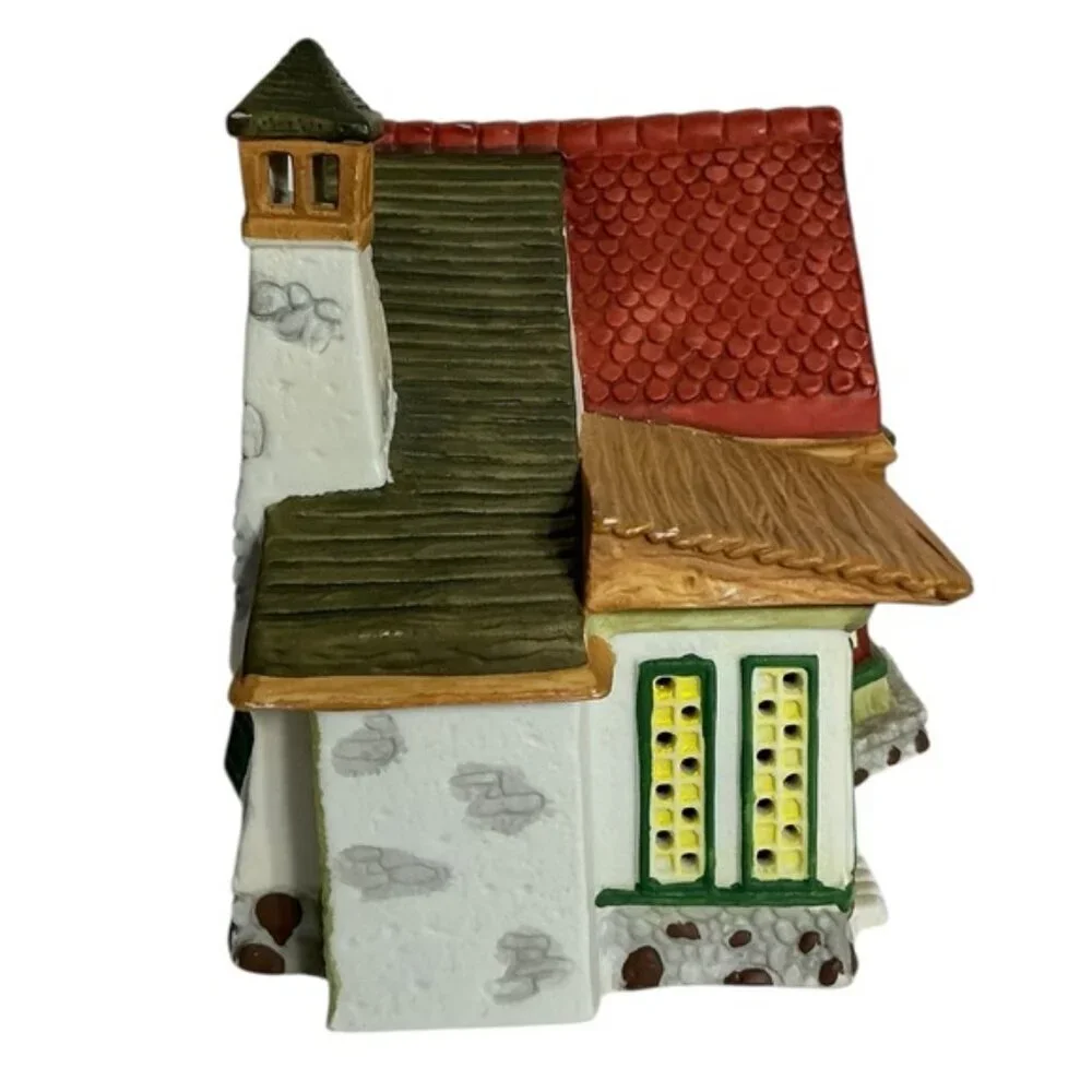 Vintage Holiday Village Illuminated House Porcelain OurTown Series 1992